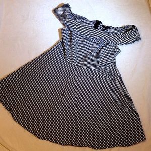 Forever 21 black and White Checkered Print Off the shoulder Dress